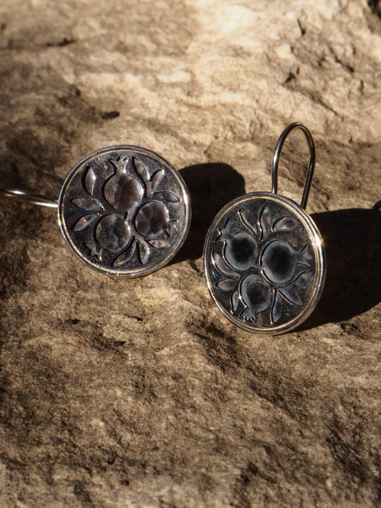 Kolczyki Owoce granatu / srebro 925